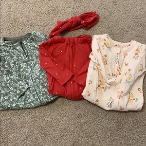 3 Cotton On baby girl pjs